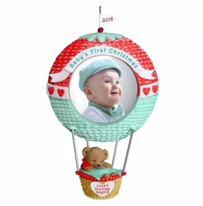 Hallmark 2018 Love's Journey Begins Baby's First Christmas Photo Frame Ornament - Picture 1 of 4
