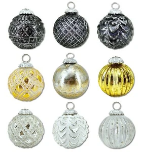 Glas Weihnachtskugel 8,5 x 10cm Deko-Kugel Christbaumschmuck glänzend - Bild 1 von 20