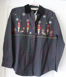 VTG Casey and Max Small Christmas Drummer Boys Embroidered Flannel New With Tags - Picture 1 of 3