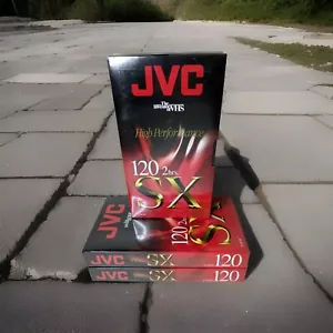 3 x JVC SX E-120 VHS Video Cassettes High Performance 2hr New + Sealed - Picture 1 of 2