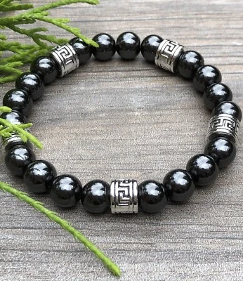 MEN & WOMEN'S UNISEX MAGNETIC HEMATITE THERAPY & GREEK SPACERS BRACELET ALL SIZE - Image 1 of 4