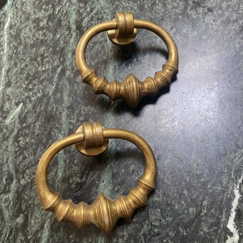 Vintage 1960’s Authentic Edward Wormley Dunbar Pulls Hardware Solid Brass pair Cover