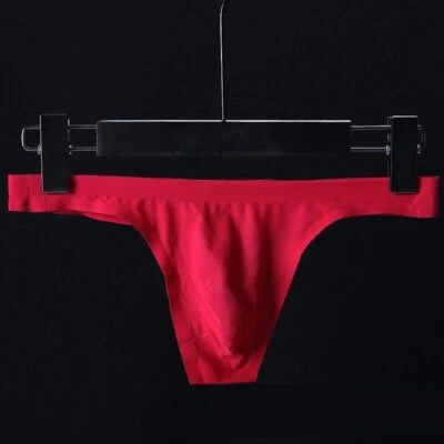 Ultra-thin Seamless Thong Men G Strings and Thongs Men Pouch Ice Silk Underwear - Image 1 of 4