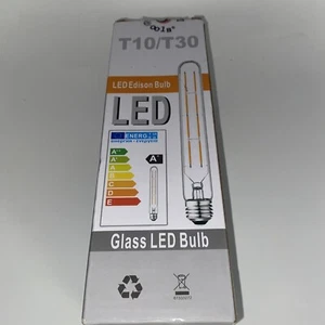 4-Lools T10/T30 Glass LED Edison Bulbs, Dimmable, Clear-New With Box! - Picture 1 of 4
