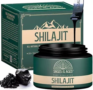 Sages Of The Ages Pure Himalayan Shilajit 85+ Trace Minerals, Shilajit for Men - Picture 1 of 10