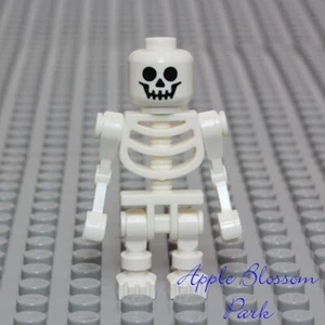 LEGO MINIFIGURA ESQUELETO Cabeza Calavera Blanca con Ojos Negros - Monstruo del Castillo de Halloween - Imagen 1 de 3