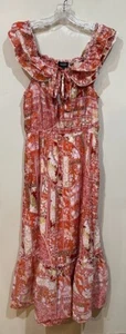 Maxi Vestido GiGiO EE. UU. Floral Cachemira Talla L Volantes Correas y Dobladillo Boho Campesino Nuevo con Etiquetas - Imagen 1 de 11