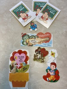 1930 and 40s valentine cards octopus puppy Flower Kite And A Stand Up - Picture 1 of 11