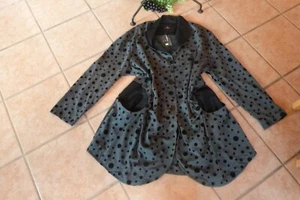 MEXXOO Jacke Mantel 50 52 NEU grau schwarz Punkte Raff-Taschen Stretch LAGENLOOK - Bild 1 von 5