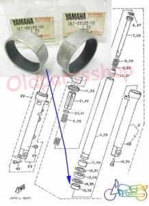 Yamaha TZR250 Fork Metal Slide x2 NOS Front Fork Tube Bushings 1KT-23125-00 - Picture 1 of 4