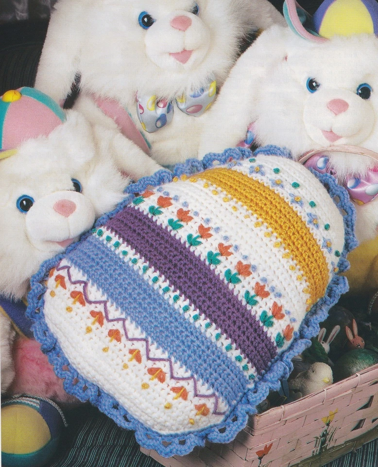 CUTE Easter Egg Pillow/Decor/Crochet Pattern INSTRUCTIONS ONLY - Image 1 of 1