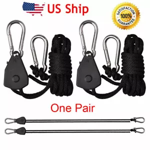 2pcs Adjustable Yoyo Hanger 150lbs Heavy Duty Rope Ratchet for Grow Tent Indoor - Picture 1 of 13