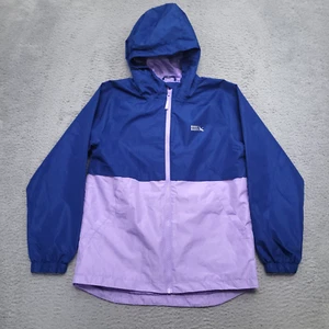 Eddie Bauer Youth L 14/16 Windbreaker Water Resistant Rain Jacket Blue Purple - Picture 1 of 9