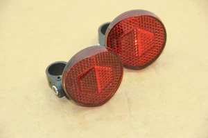 Rear Reflector  Red Round Reflector W/Screw Clamp 2PC N - Picture 1 of 6