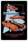 Camaro 1969 Z28 Orange Car Metal Sign By Rudy Edwards   16x24