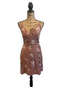 (C-198) Xhilaration Mujer Vestido Espaguetti Diques Flotal Rosa Talla M  - Imagen 1 de 8