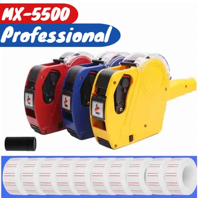 ~MX-5500 8 Digits Price Tag Gun Marking Machine w/Sticker Labels Ink Roller Gift - Image 1 of 4