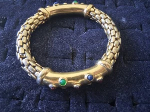 Brazalete Vintage Estrás Multicolor Tono Dorado Sin Marca - Imagen 1 de 2