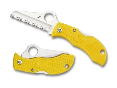 Spyderco Knives Manbug Salt Marine Yellow FRN H2 Stainless MYLS Pocket Knife - Image 1 of 4