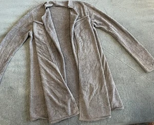 Maglione Cardigan Barefoot Dreams Cozy Chic Lite Aperto Marrone Cacao Taglia L/XL - Foto 1 di 11