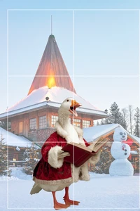 Cartolina Oca di Natale per posta, diario spazzatura, album di ritagli, topper per fare carte - Foto 1 di 2