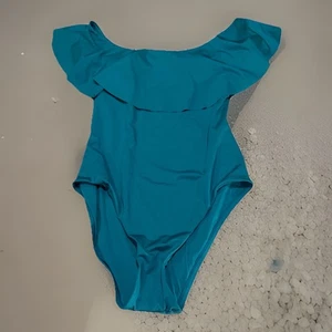 Trina Turk Women Off Shoulder Ruffle Bandeau One Piece Swimsuit NWT $154 Size 6 - Picture 1 of 7