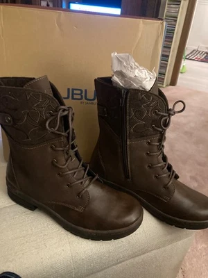 JBU by Jambu Women's Brown Lace Up Zip Boots Size 10 - Image 1 of 4