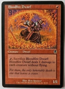 MTG Magic The Gathering Card Bloodfire Dwarf Creature Dwarf Red Apolcalypse - Picture 1 of 2