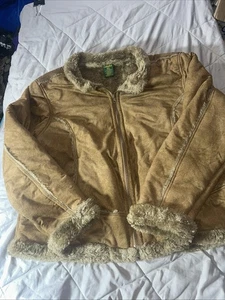 Cabelas Mujer 2xl Regular Suave Imitación Gamuza Piel Forrada Chaqueta Cremallera Completa Abrigo - Imagen 1 de 8