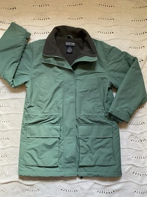 VTG Green Lands End Polartec Utility Parka Quilted Nylon Fleece Lining Sz SM 6-8 - Image 1 of 4