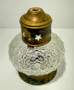 Mid Century Copper Stars Clear Hobnail Bubble Glass Shade Light Fixture *READ* - Picture 1 of 14