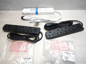 3 x IEC C14 to 4 Way Gang UK Mains Sockets Lead UPS Power Splitter 1m 1.5m 2m - Picture 1 of 5