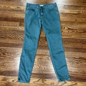 Free People Turquoise Denim Skinny Jeans Womens 30 Boho Stretch Slimming MidRise - Picture 1 of 8