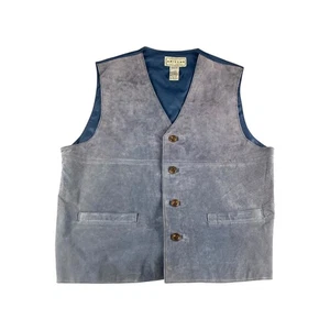 Vintage The Original Arizona Jean Company Suede Leather Vest Blue Medium Mens - Picture 1 of 6