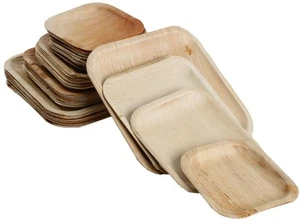 30X Piatto Quadrato In Foglia Di Palma Bio Monouso Eco-Friendly Compostabile - Foto 1 di 16