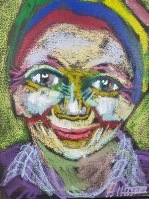 Ölbild Abstrakt Modern Art Alexander Diener Kunst Unikat Wandbild Gesicht Bunt - Bild 1 von 4