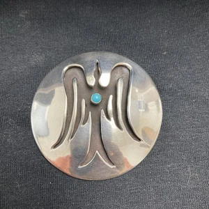 Colgante/Pin Vintage Plata Pájaro Turquesa Centro - Imagen 1 de 6