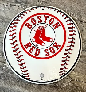 Letrero con licencia Boston Red Sox de 12" de diámetro en relieve de aluminio envuelto en encogimiento - Imagen 1 de 2