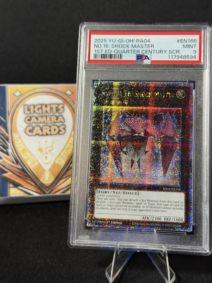 2025 YU-GI-OH! RA04 #EN166 NO. 16: SHOCK MASTER 1ST ED - QTR CENTURY SCR. PSA 9 - Image 1 of 2