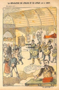 FRANC-MAÇONNERIE ( FREEMASONRY ) SÉPARATION ÉGLISE ÉTAT / DESSIN LEMOT 1905 - Picture 1 of 1