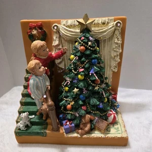 Escalera de árbol de Navidad de fibra óptica nostálgica escena probada y funcionando   - Imagen 1 de 13