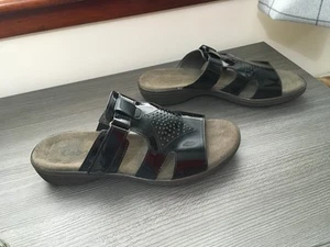 Gabor Ladies Patent Leather Sliders, Size Uk 7 - Picture 1 of 12