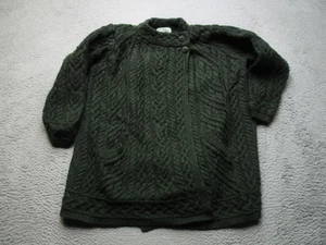 Aran Crafts Pullover Damen XXL grün Merinowolle Zopfmuster Strickjacke Irland - Bild 1 von 12
