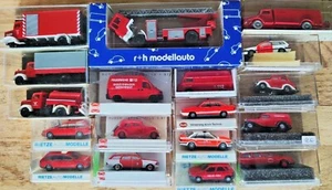 Busch Rietze Albedo Praline R+H MAN MB Audi Feuerwehr LKW Auto Modelle H0 1:87 - Bild 1 von 25