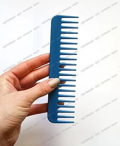 Blau Entwirren Breitzahn Haarkamm Verlängerung Entwirren Tauchen Nass Afro Kamm - Bild 1 von 8