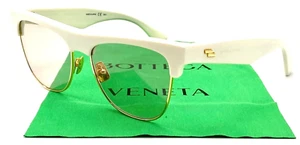 NEW BOTTEGA VENETA BV1003S 004 IVORY AUTHENTIC SUNGLASSES 55-17 145 - Picture 1 of 3