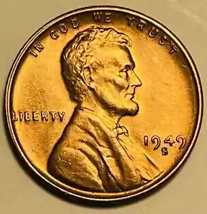 1949 P D S LINCOLN WHEAT CENT PENNY 1C GEM RED BU SET (3 COINS) 49822 - Picture 1 of 6