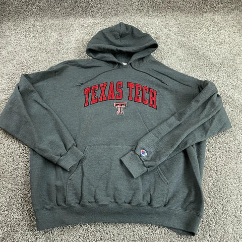 Texas Tech Red Raiders Hoodie Adult 2XL XXL Gray Red Champion Football Mens Cover