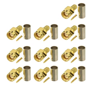 50pcs SMA male Connector Crimp for RG58 LMR195 RG400 Cable for 4G Antenna Wifi - Picture 1 of 5