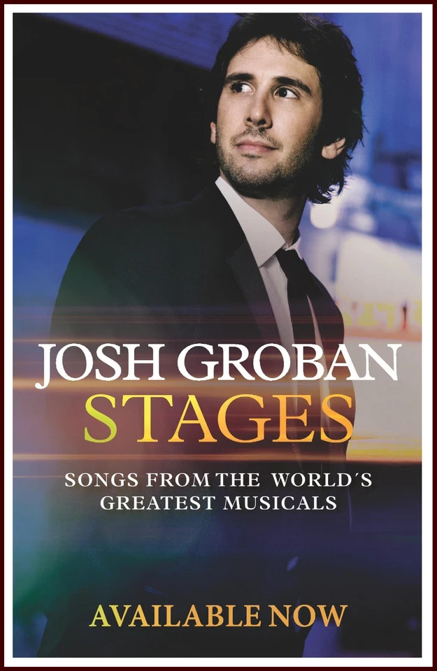 JOSH GROBAN Stages Ltd Ed RARE New Tour Poster Display! Bridges Harmony - Image 1 of 1